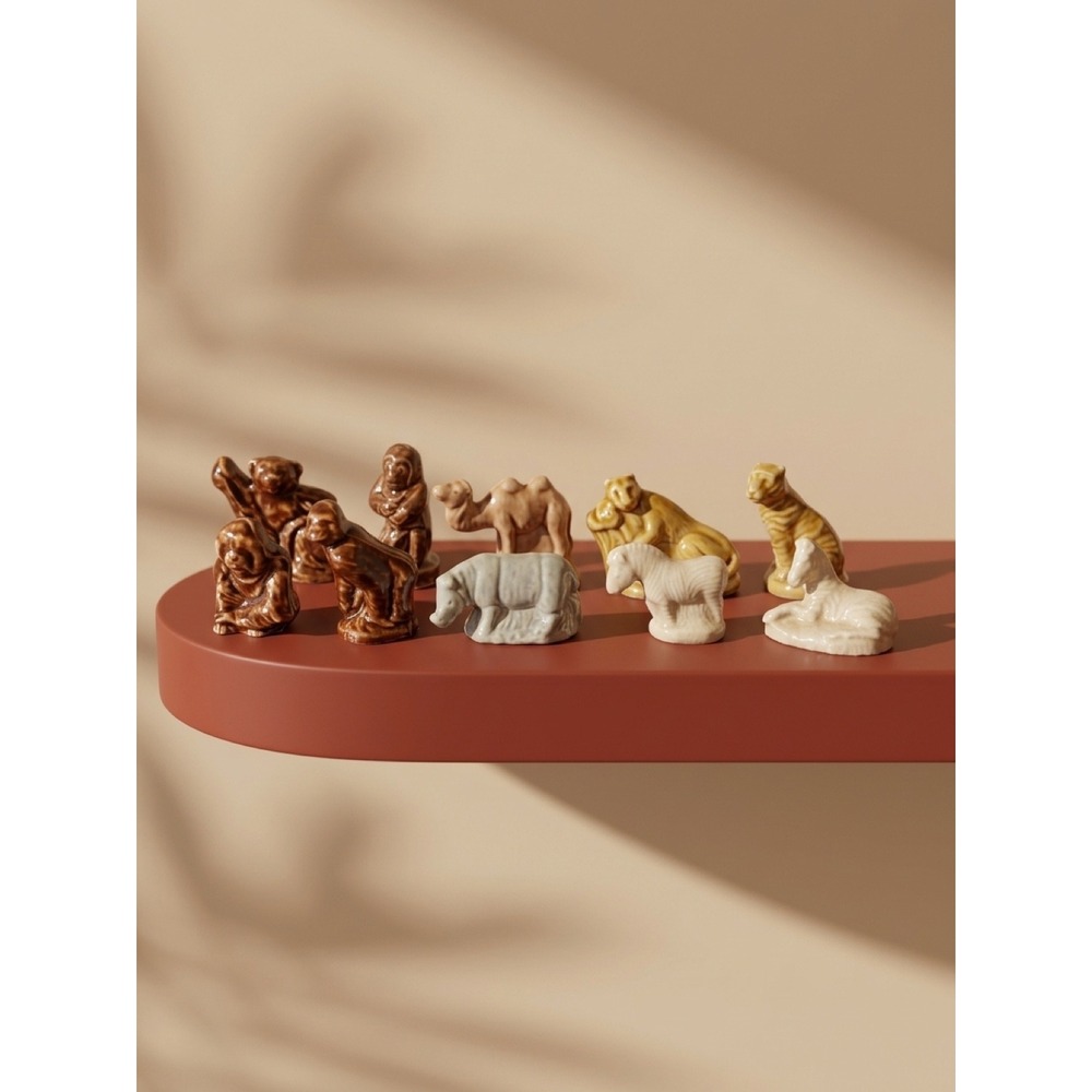 Vintage Wade Whimsies Porcelain Animal Miniatures Set of 9 England